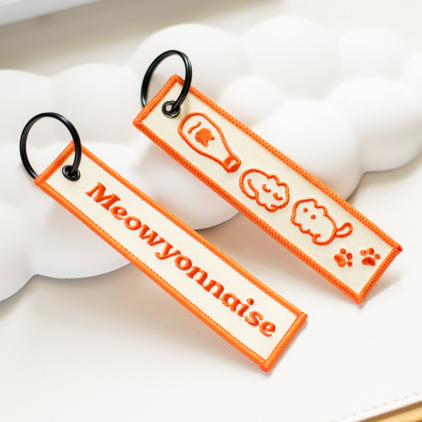 Meowyonnaise Embroidered Keychain