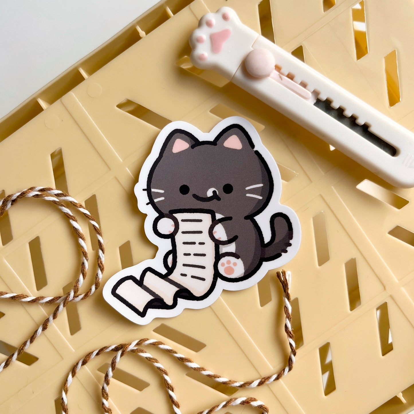 Tuxie Cat Tasks Matte Sticker