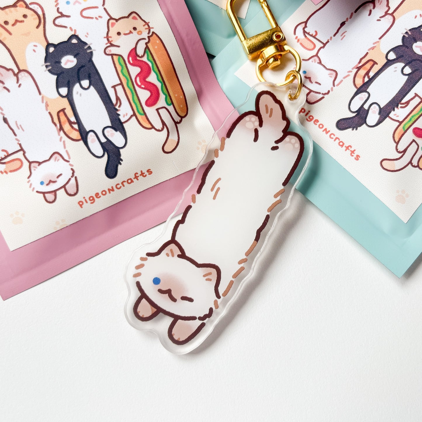 Long cats Mystery Keychain (6 designs)