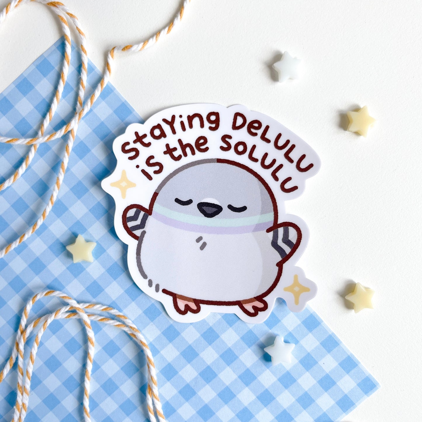 Delulu Solulu Pigeon Matte Sticker