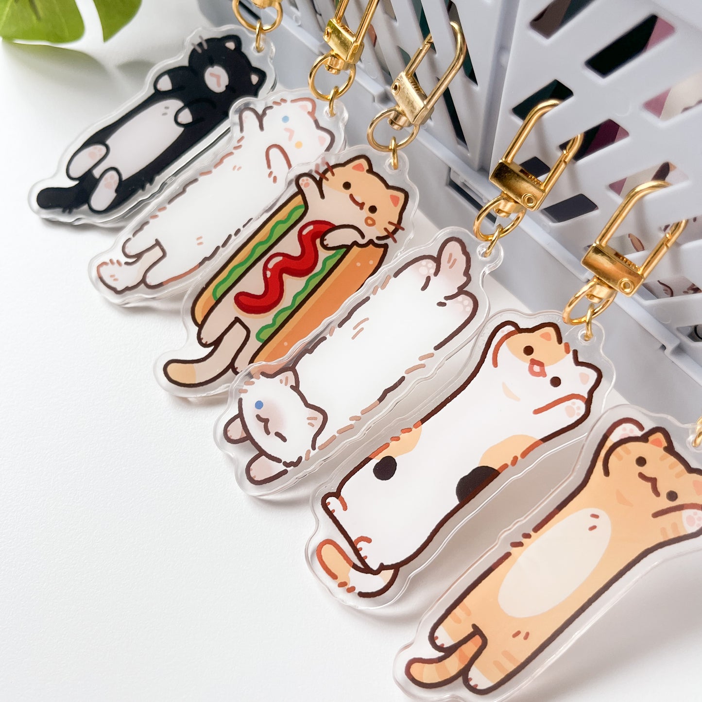 Long cats Mystery Keychain (6 designs)