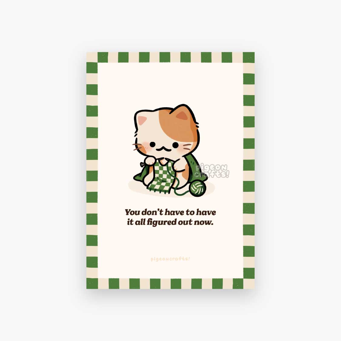 Knitting Kitty Art Print