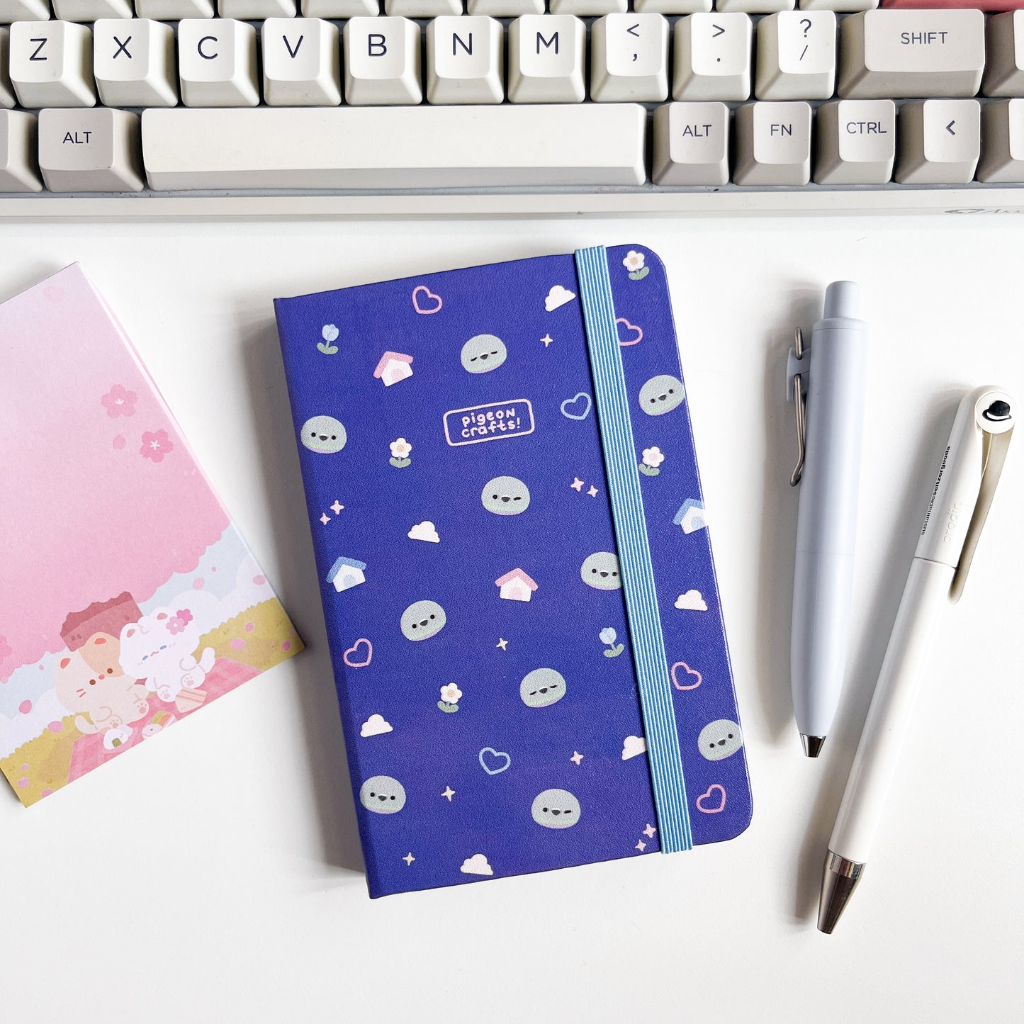 Purple Pigeon Pattern A6 Lined Notebook