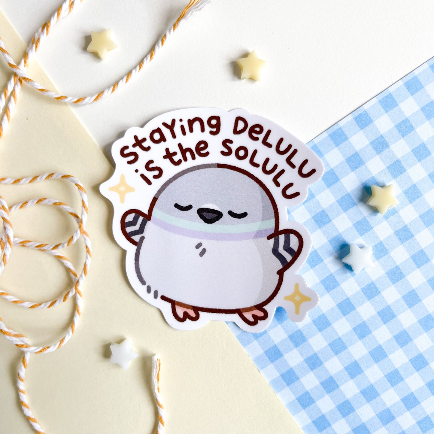 Delulu Solulu Pigeon Matte Sticker