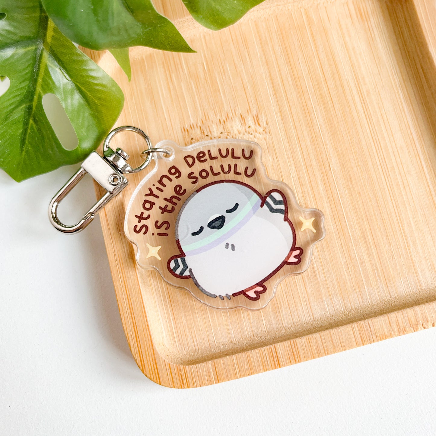 Delulu Solulu Pigeon Keychain