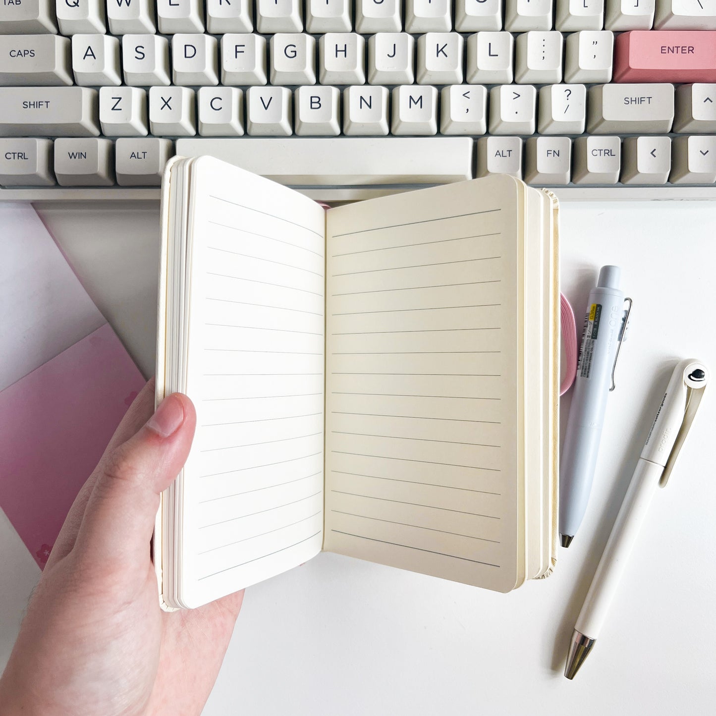 Cream Wolfy Pattern A6 Lined Notebook