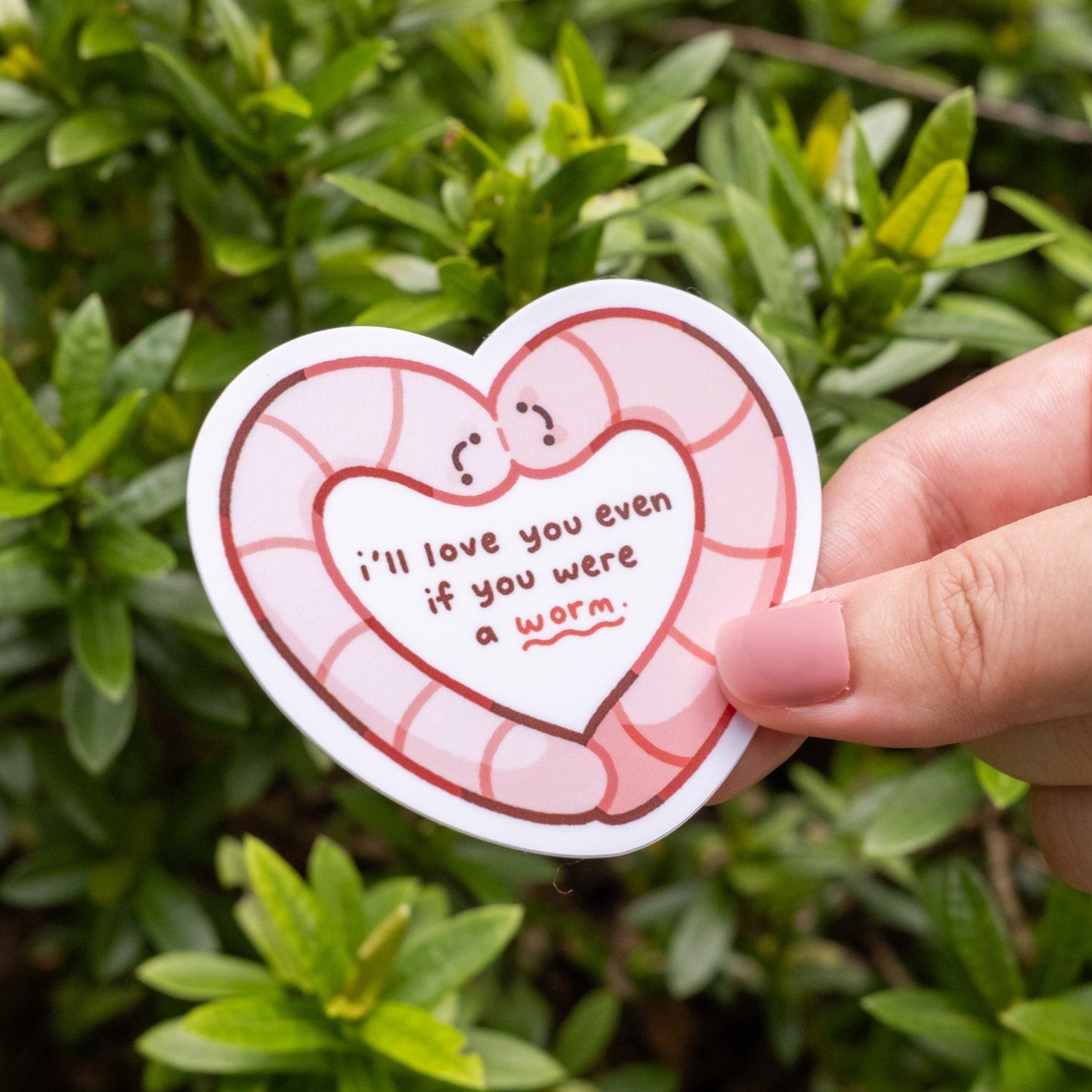 Worm Heart Matte Sticker