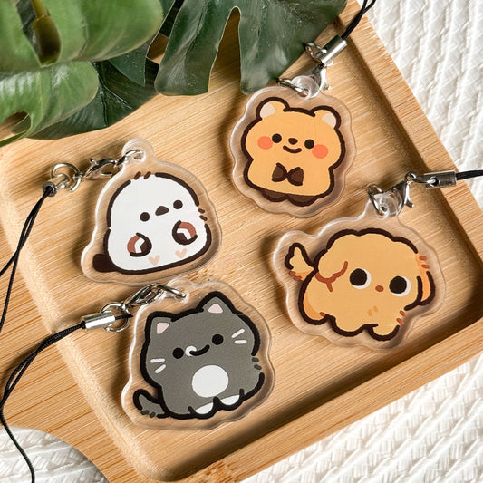 Mini Tuxie Cat Keychain