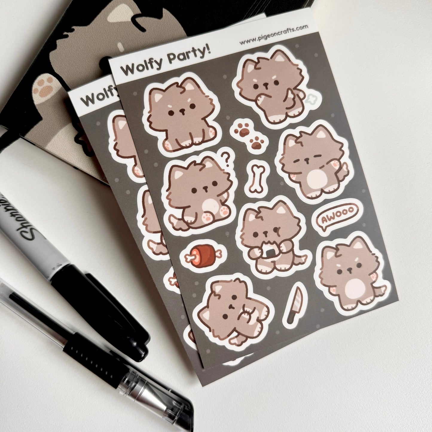 Wolfy Party Sticker Sheet