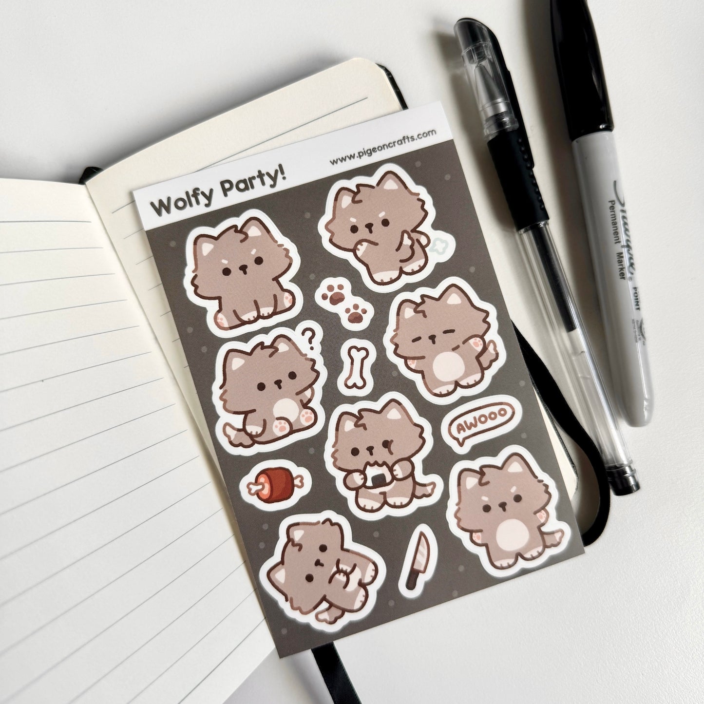 Wolfy Party Sticker Sheet
