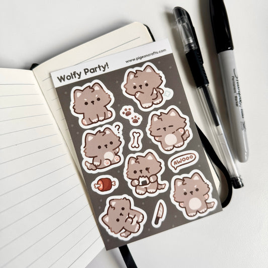 Wolfy Party Sticker Sheet