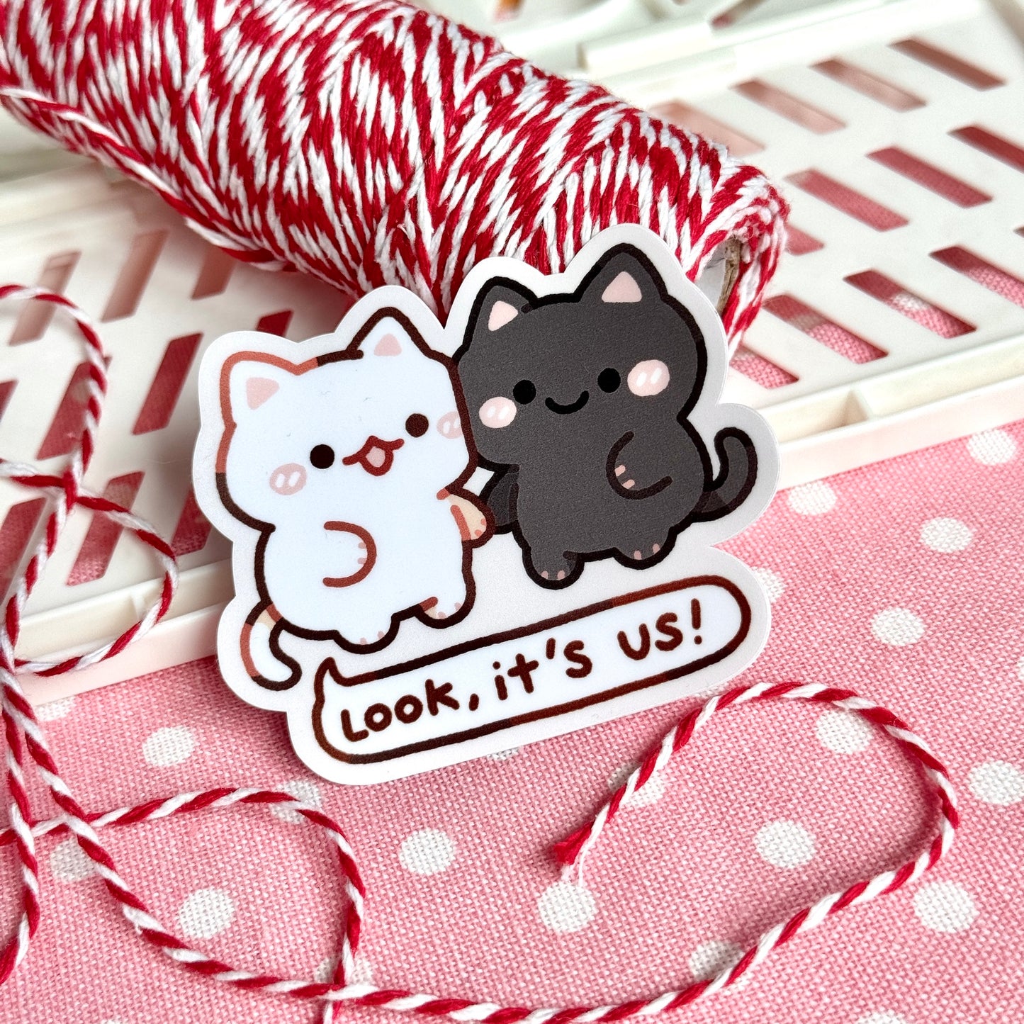 Cosy Cats "Look, It's Us!" Matte Sticker