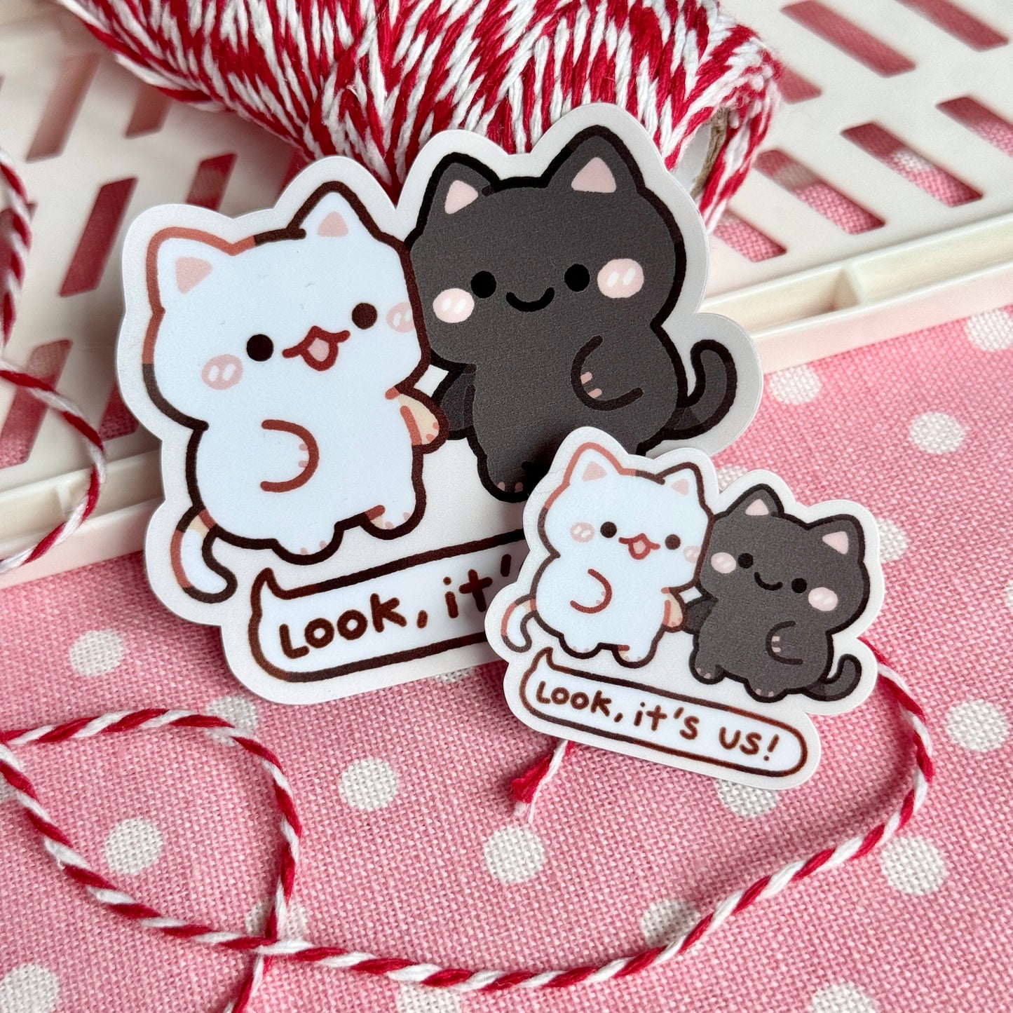 Cosy Cats "Look, It's Us!" Matte Sticker