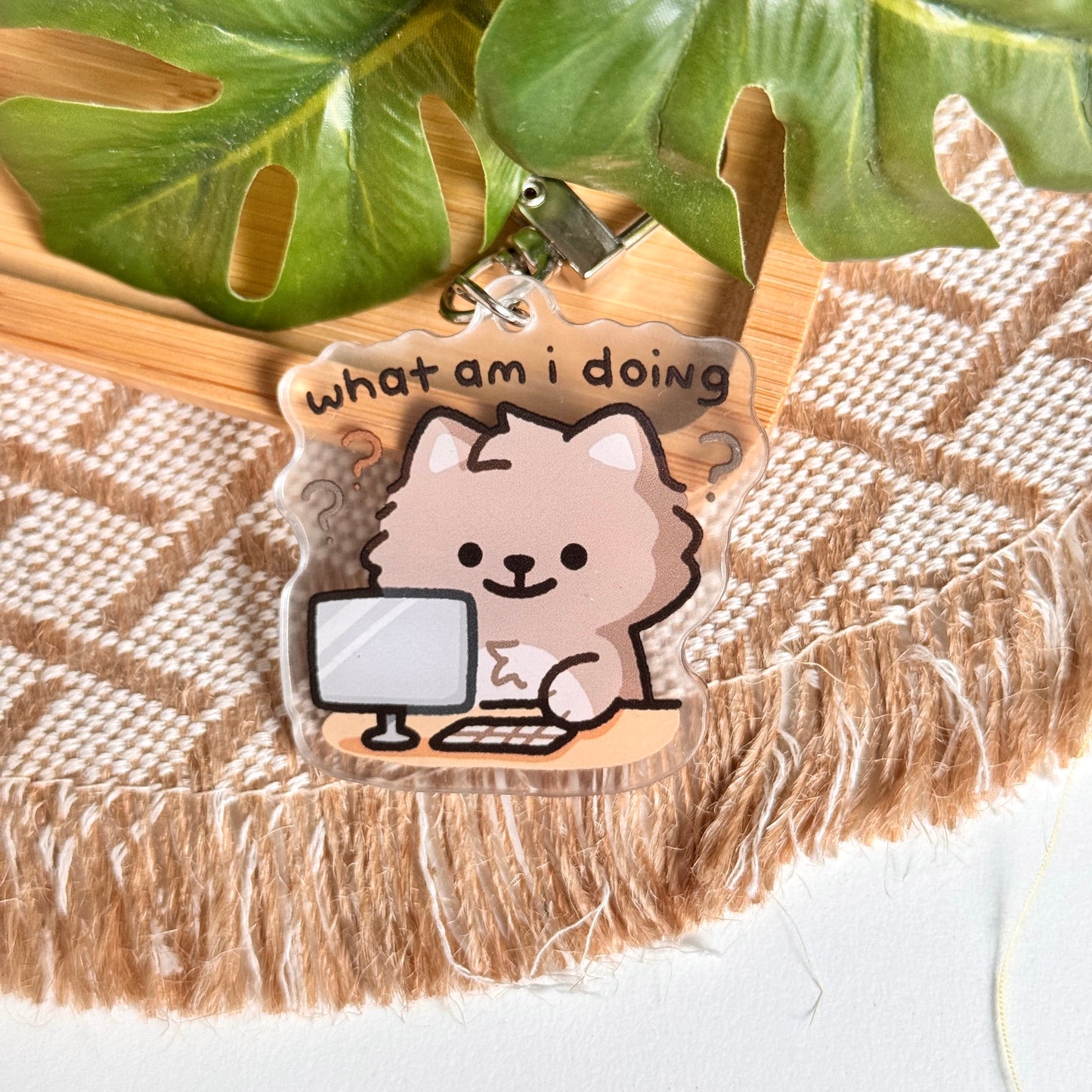 What Am I Doing Wolfy Keychain