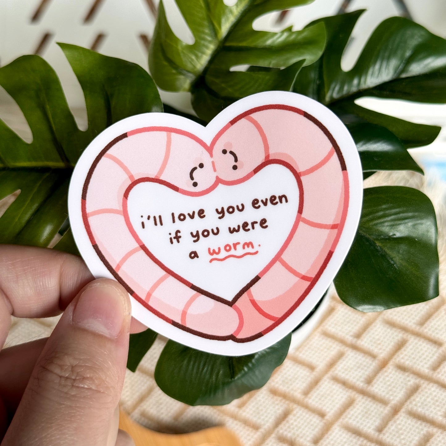 Worm Heart Matte Sticker