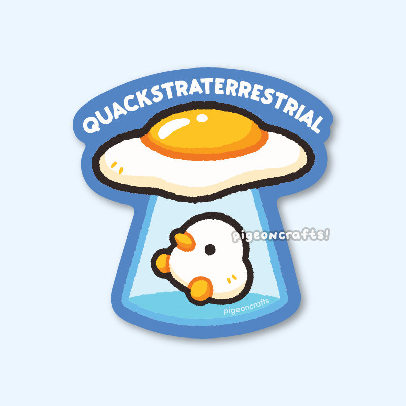 Quackstra-terrestrial UFO Duck Matte Sticker