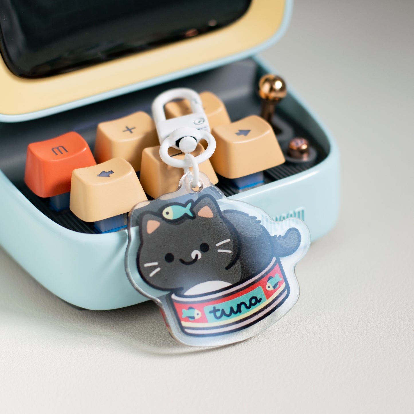 Tuxie Tuna Can Keychain