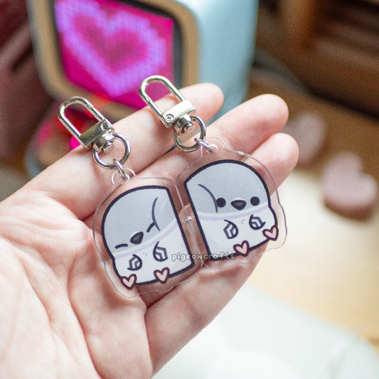 Pigeon Duo Magnetic Keychains (Pair)