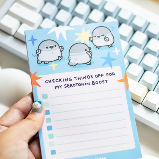 Pigeon Serotonin Checklist Memo Pad (L)