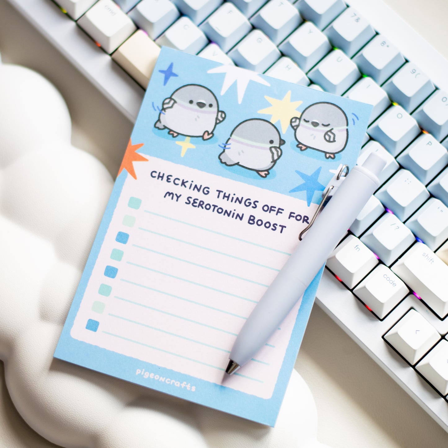 Pigeon Serotonin Checklist Memo Pad (L)