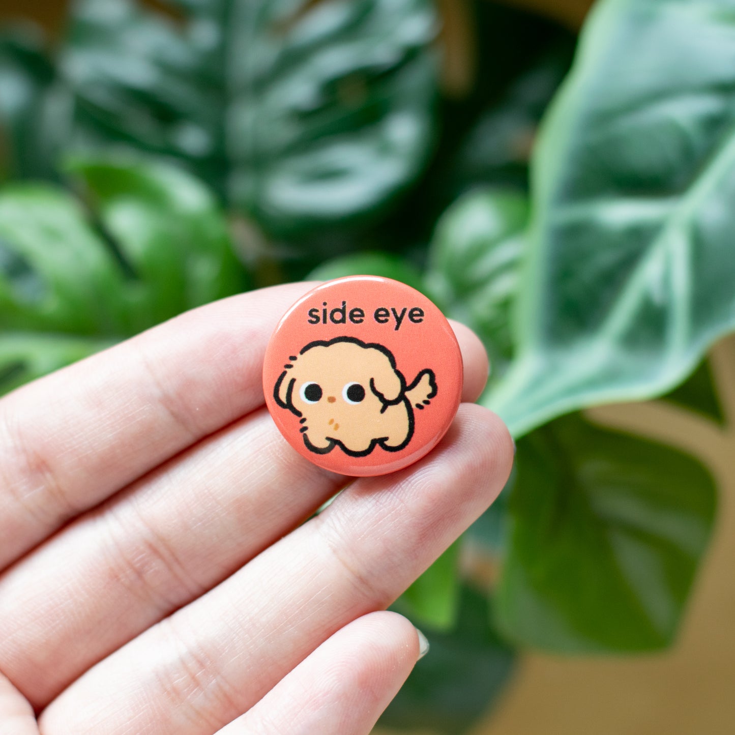 "Side Eye" Potato Mini Can Badge