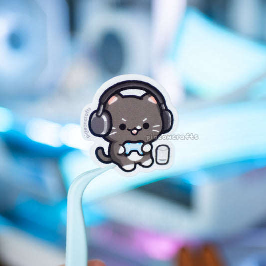 Gamer Cat Tuxie Mini Matte Sticker