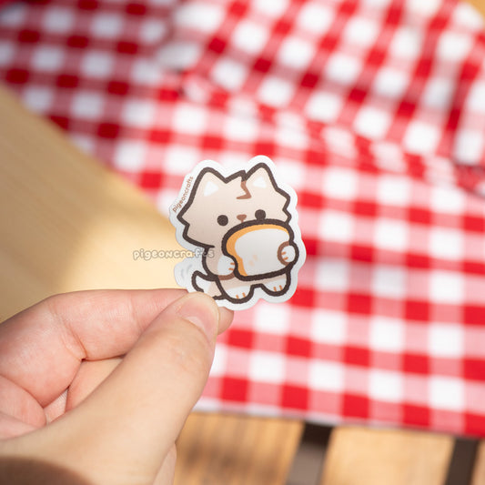 Wolfy Loves Toast Mini Matte Sticker