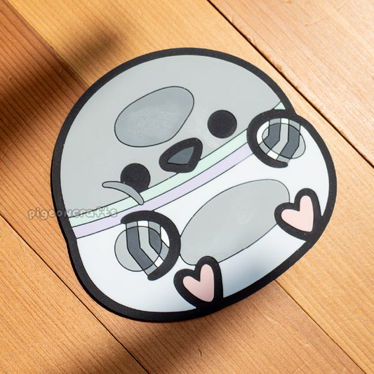 Squished Pigeon Rubber Coaster