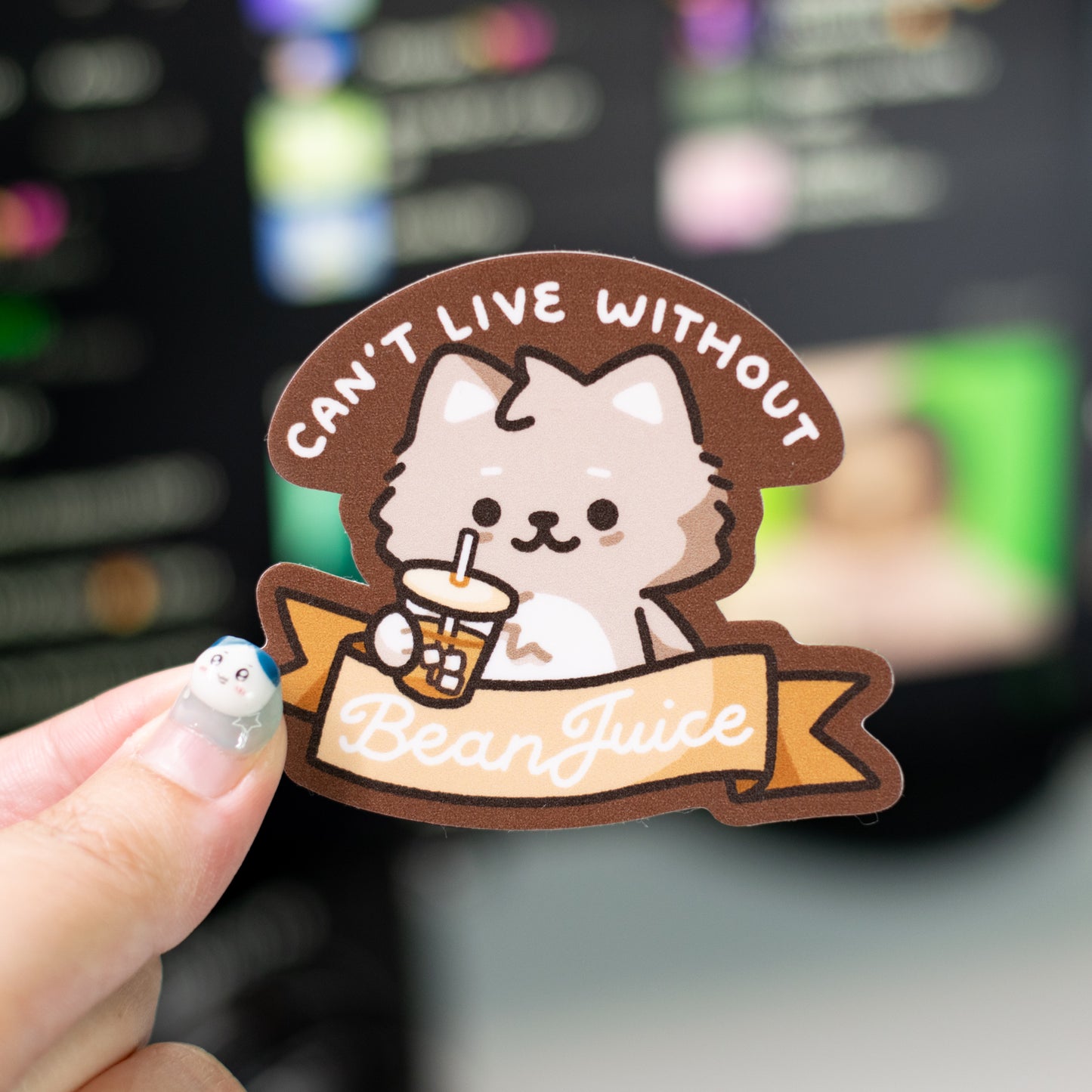 Wolfy Bean Juice Matte Sticker