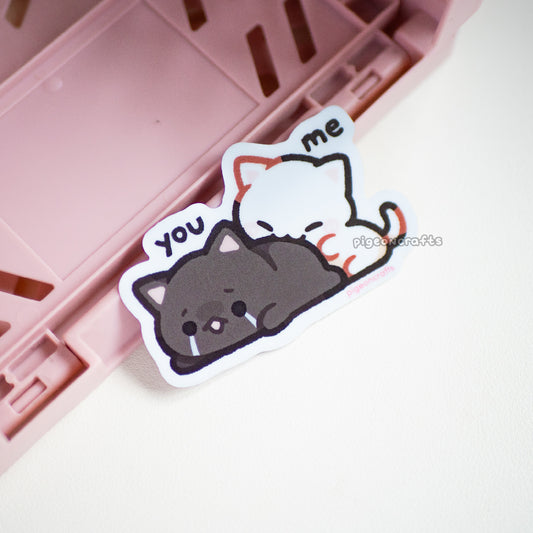 Cat Couple Bite Tax Matte Sticker