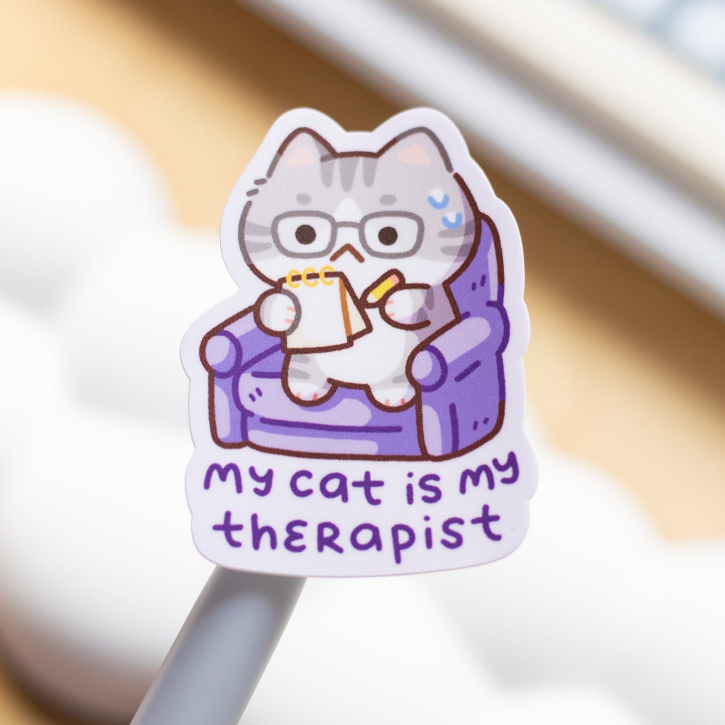 Cat Therapist Matte Sticker