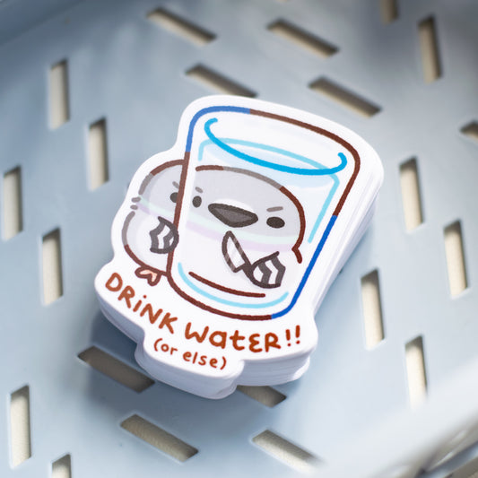 Drink Water!! Pigeon Matte Sticker