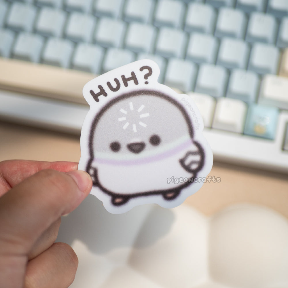 HUH? Pigeon Matte Sticker