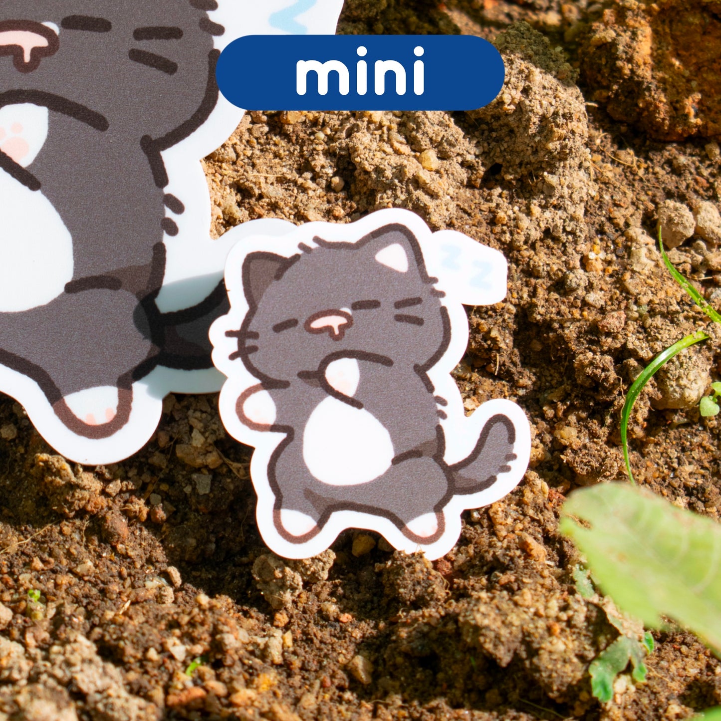 Tuxie Sleeping Cat Mini Matte Sticker