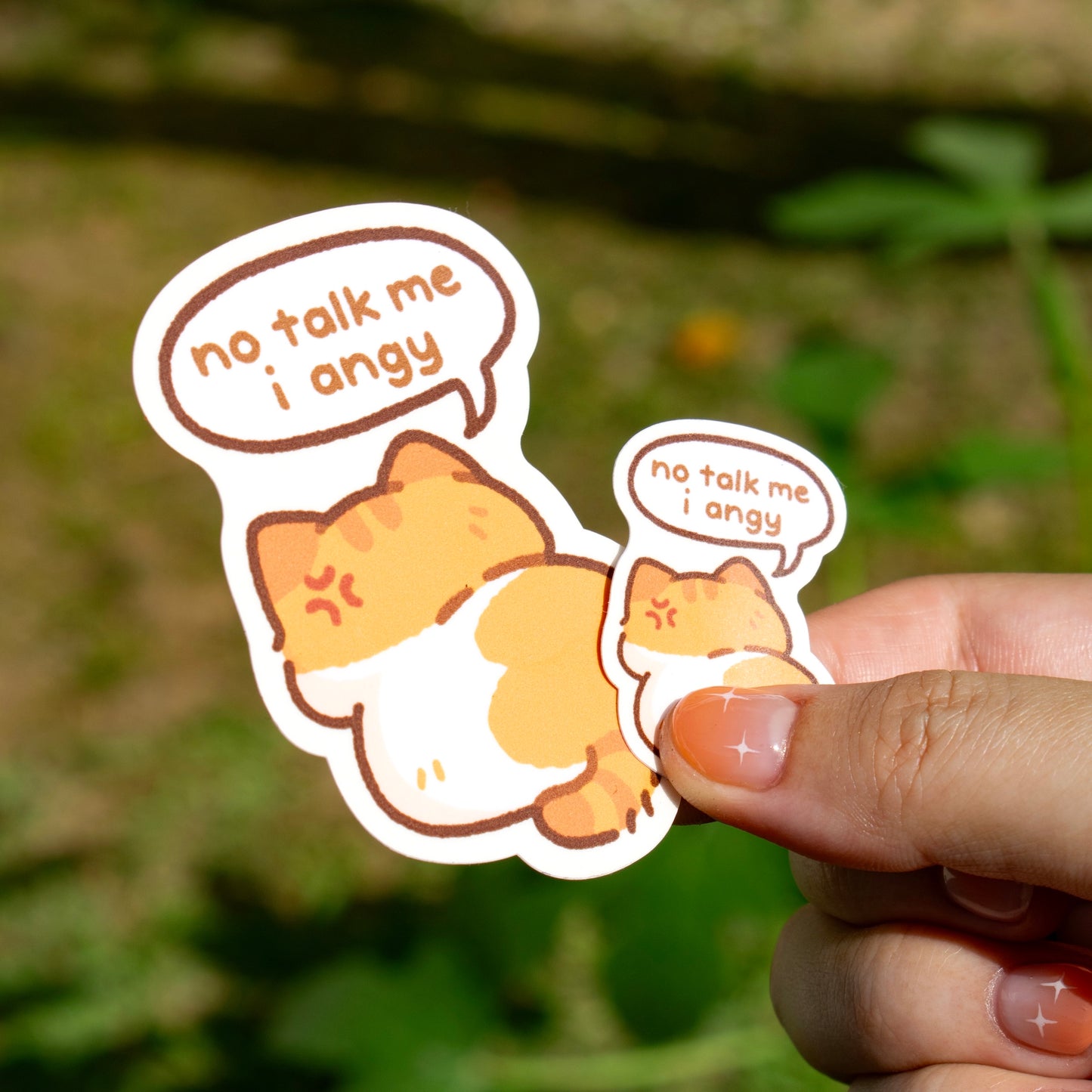 No Talk Me I Angy Cat Mini Matte Sticker