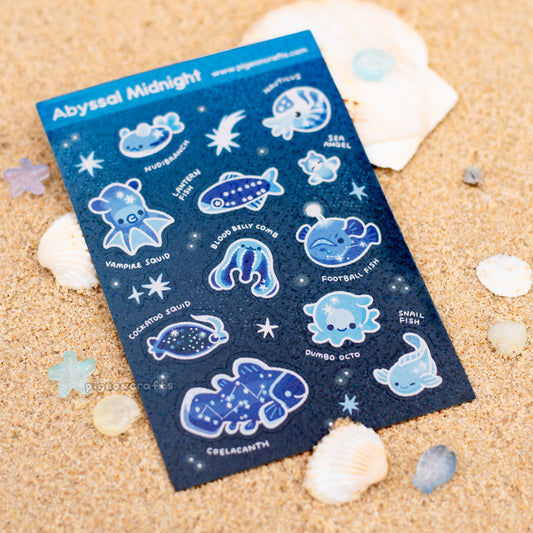 Abyssal Midnight Holo Glitter Sticker Sheet