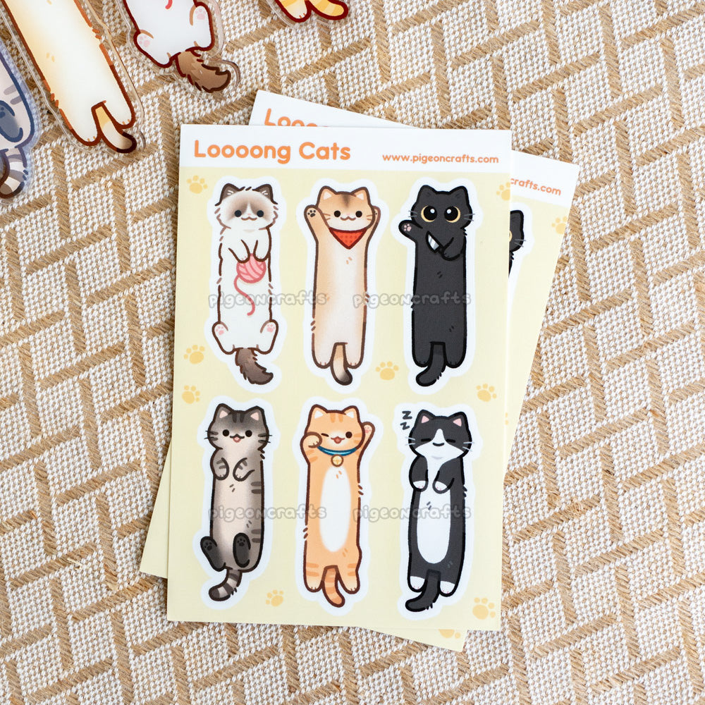 Long Cats Classic Sticker Sheet