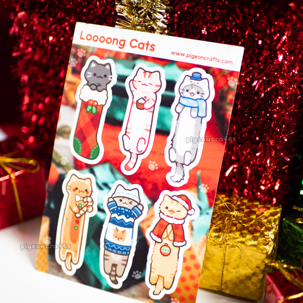 Long Cats Xmas Edition Sticker Sheet