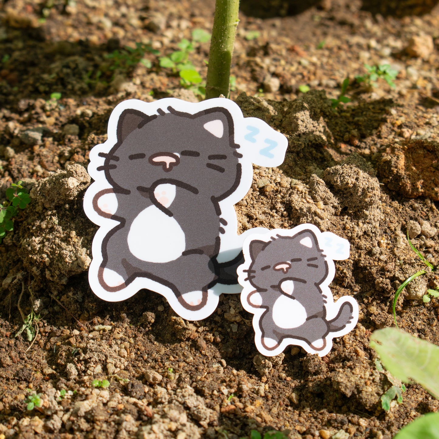 Tuxie Sleeping Cat Mini Matte Sticker