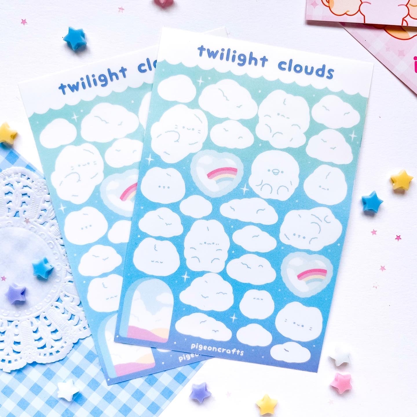 Twilight Clouds Vinyl Sticker Sheets