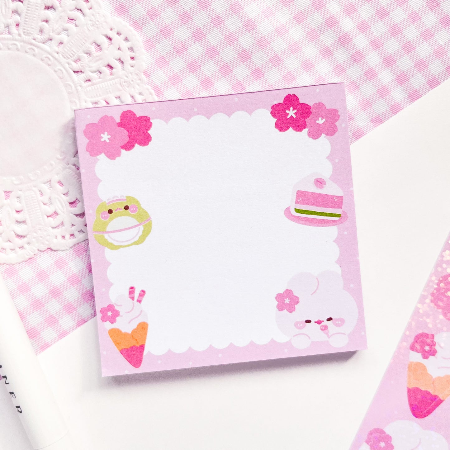 Sakura Café Square Memo Pad