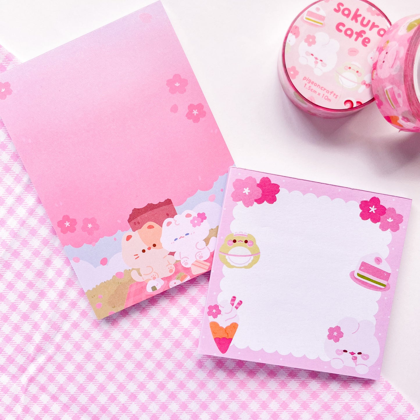 Sakura Café Square Memo Pad