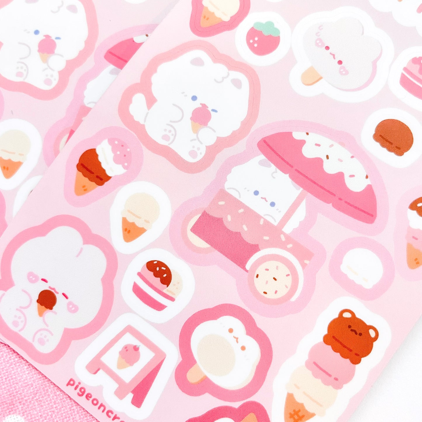 Neopolitan Ice Cream Vinyl Sticker Sheets