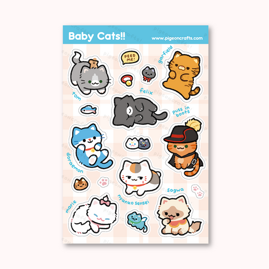Baby Cats Nostalgia Sticker Sheet