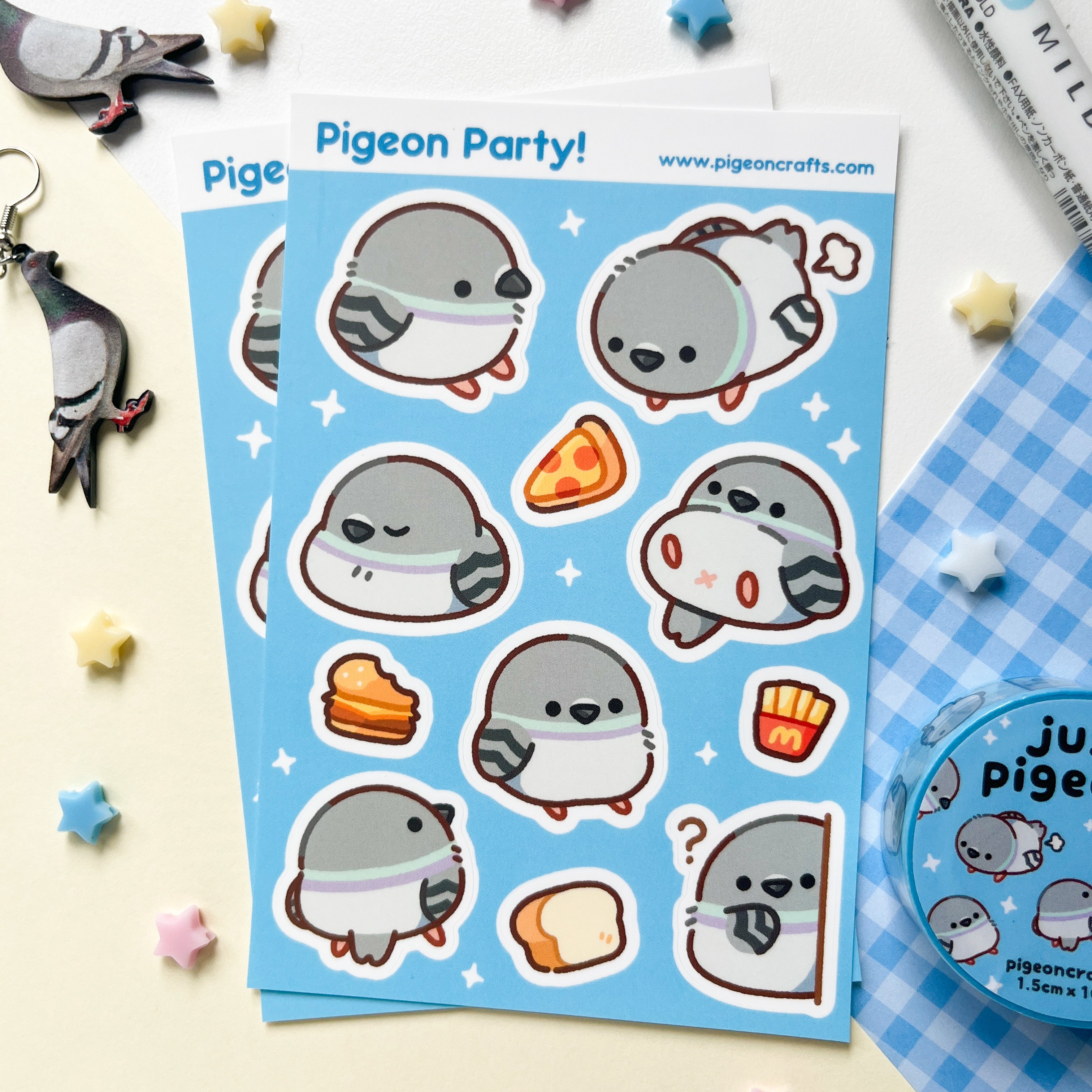 Pigeon Party Sticker Sheet – Pigeon Crafts
