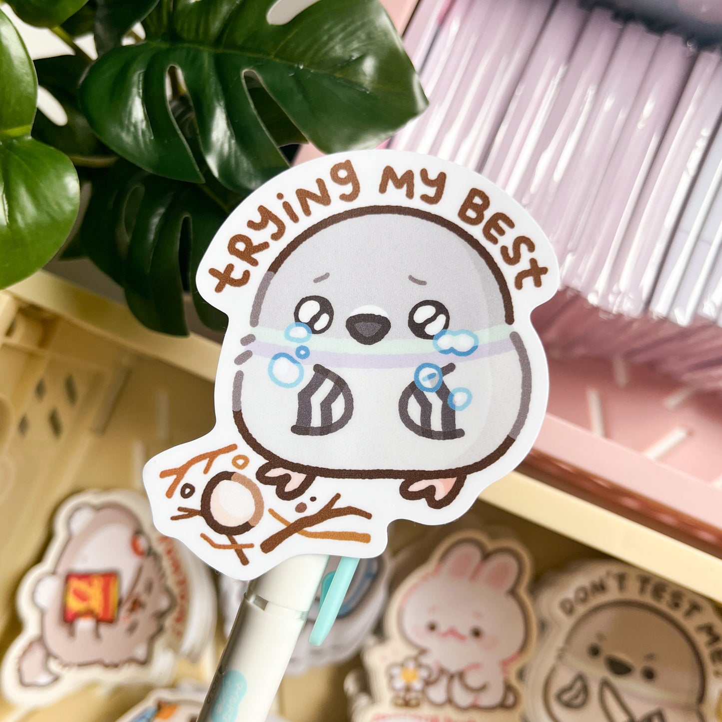 Trying My Best Matte Sticker – Pigeon Crafts