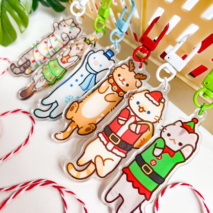 Long cats Mystery Keychain (6 designs) (Xmas/Winter Edition)