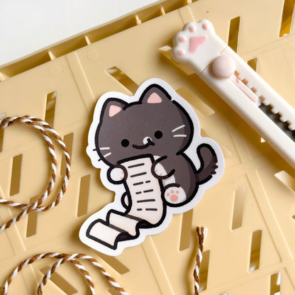 Cat Tasks Matte Sticker