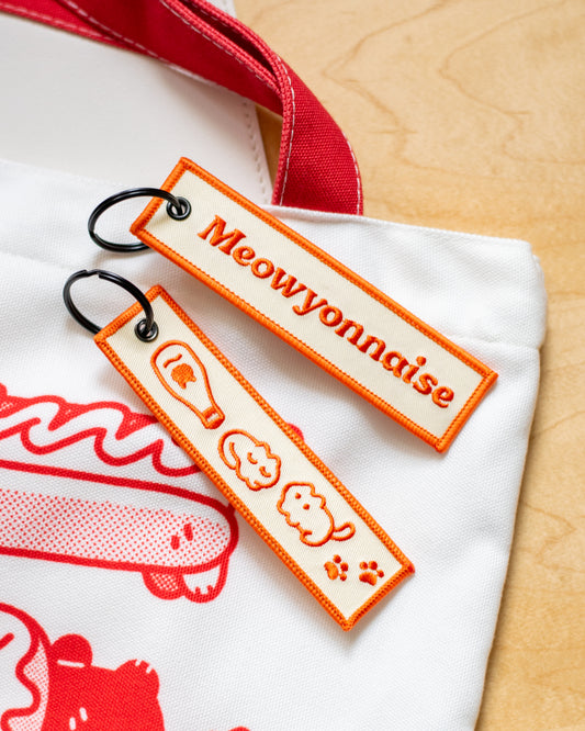 Meowyonnaise Embroidered Keychain