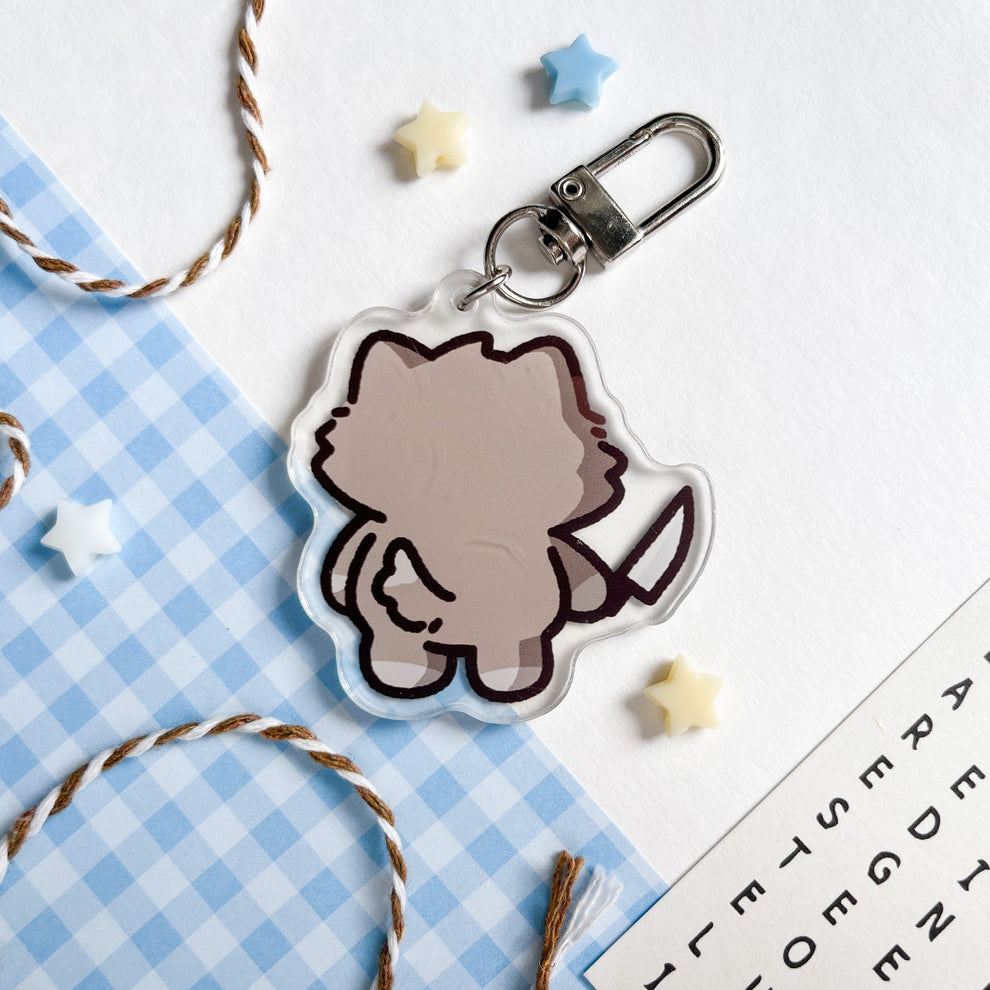 Stabby Wolfy Keychain – Pigeoncrafts